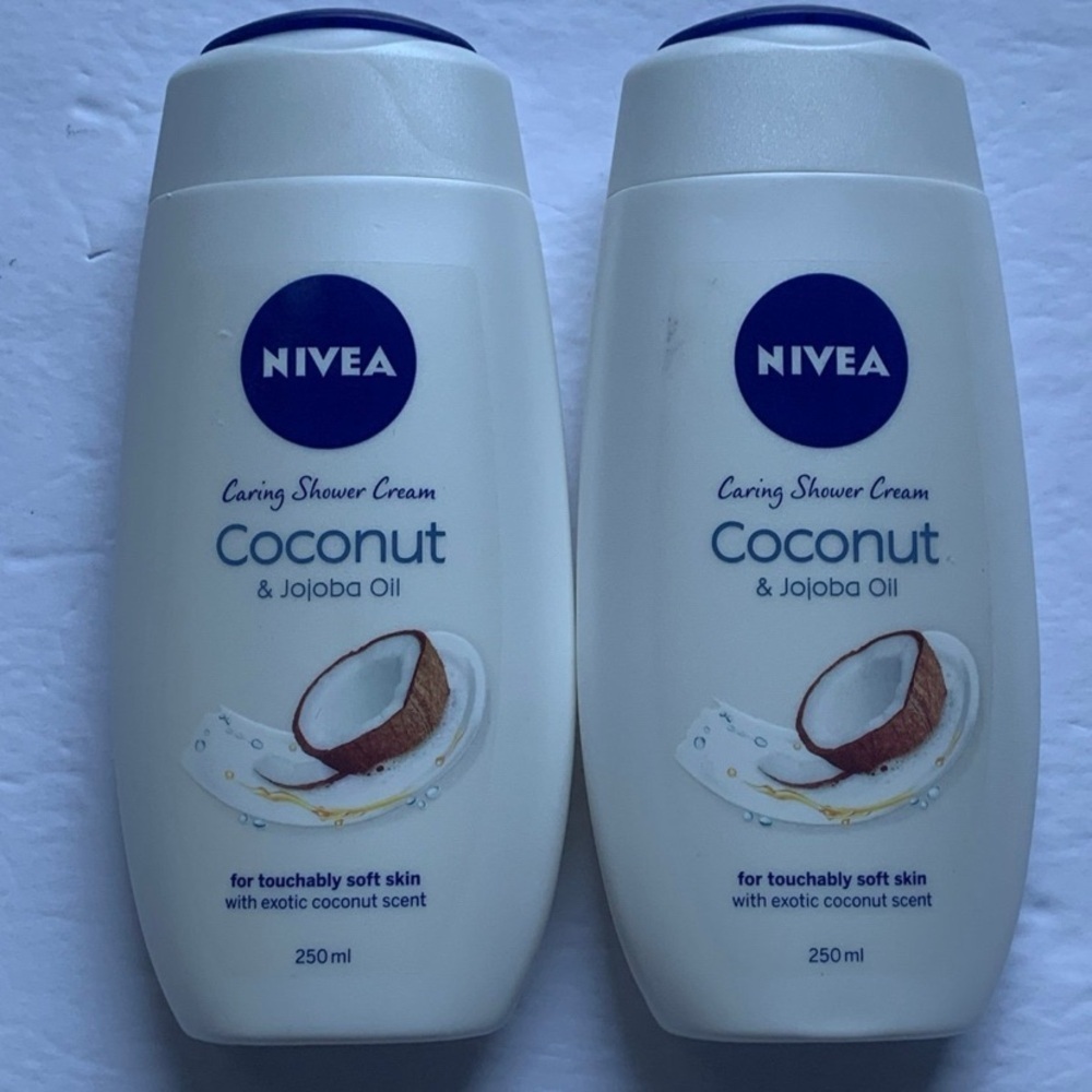 NIVEA Body Wash Shower Gel Coconut & Jojoba For Dry Skin 2 Bottles New - Picture 1 of 5